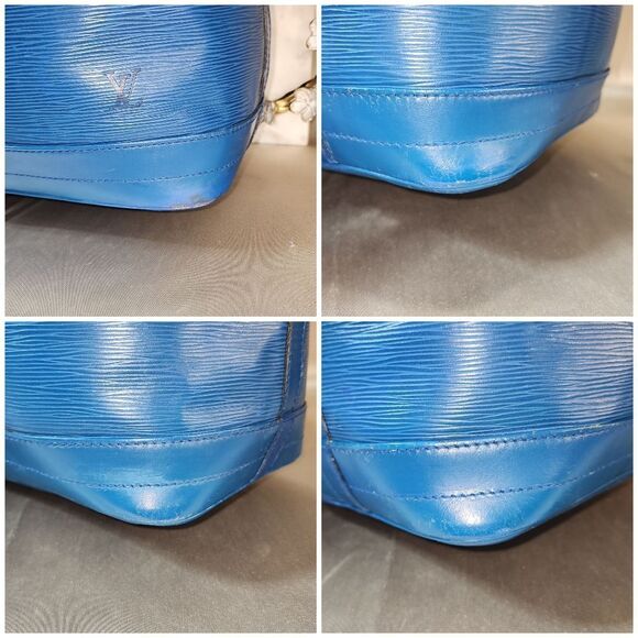 Authentic Louis Vuitton Epi Noe Blue Bucket Bag with Dust Bag Blue Good Conditio - Picture 11 of 15